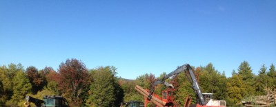 Harvesting equipment on an active logging job