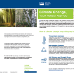 Climate Change, Your Forest, and You (hyperlinked) provides examples of how you can employ adaptation strategies and NRCS programs to help you steward your forest resources and prepare for climate change impacts.